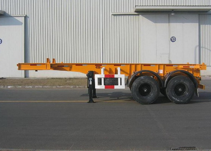 Semi-remorque squelette de 20 pieds avec 2 essieux pour conteneur super lourd et conteneur de réservoir organique
