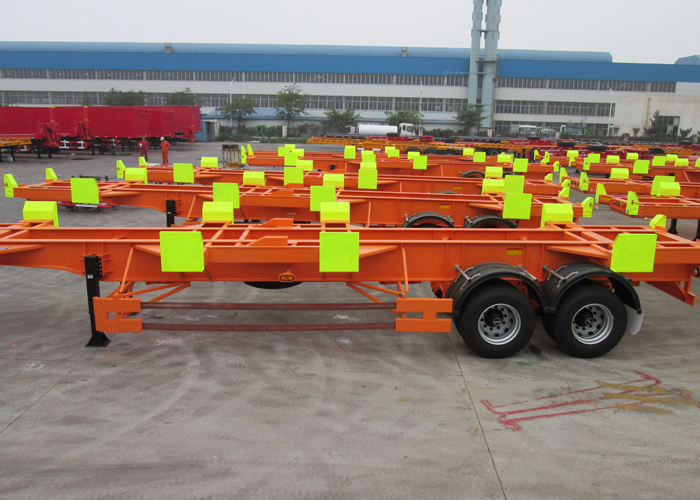 Châssis de conteneur terminal de 40 pieds avec 2 essieux pour le transit de conteneurs dans le port terminal, châssis de conteneur