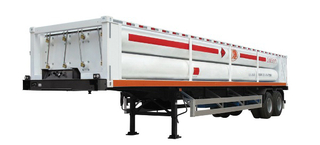 LH2 Tube Skid Semi-remorques avec 8 tubes et 2 essieux pour 20000L CNG,CNG Tube Skid Tanker
